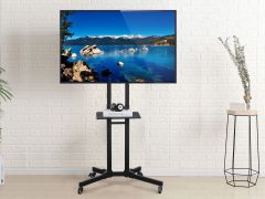 TV Stand With Wheels Height Adjustable 32-65"