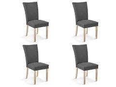 Grace 4 Piece Upholstered Dining Chair - Dark Grey
