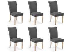Grace 6 Piece Upholstered Dining Chair - Dark Grey