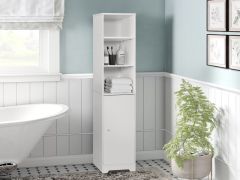 Toba Bathroom Tower Cabinet Storage - White