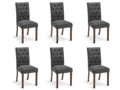 Lucia 6 Piece Upholstered Dining Chair - Dark Grey