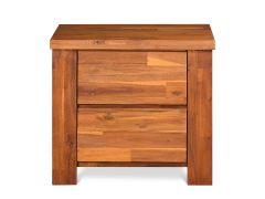 Harmon Solid Acacia Wood Bedside Table - Rustic Java