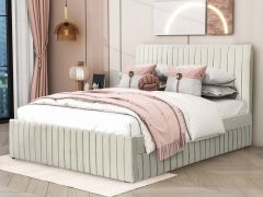 Tasman Queen with Single Trundle Bed Frame - Oat