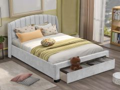Barney Queen Bed Frame with Storage - Grey