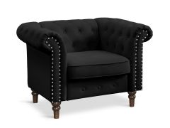 Chesley Velvet Occasional Chair - Black