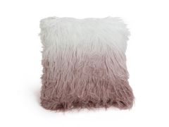 Shaggy Cushion Pink and White 50x50cm