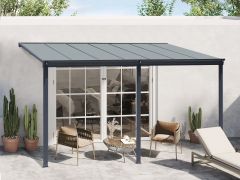 Toughout Patio Canopy Roof 4.4m x 3m - Charcoal Grey