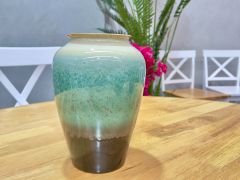 Cleo Glazed Ceramic Vase Green - Small