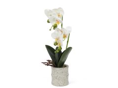 Artificial Orchid with Pot White 35cm
