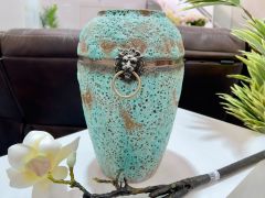Orion Ceramic Vase with Ring Green - Small