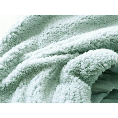 Double Layer Warm Fleece Blanket Throw Blanket - MINT GREEN