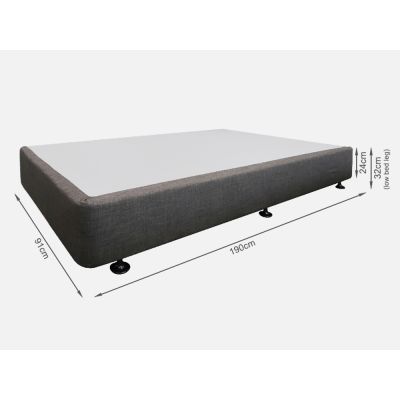 Vinson Fabric Single Bed with Basic Mattress - Slate