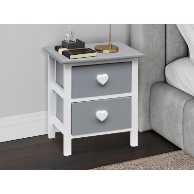 QUINN Wooden Bedside Table Nightstand with 2 Drawers