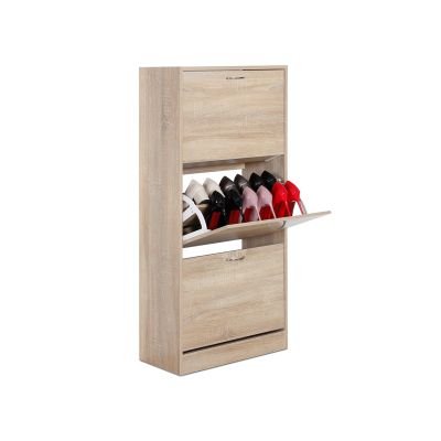 Matilda 3 Drawer Shoe Cabinet Storage Rack - Maple