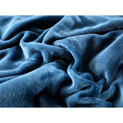 Double Layer Warm Fleece Blanket Throw Blanket - MARINE BLUE
