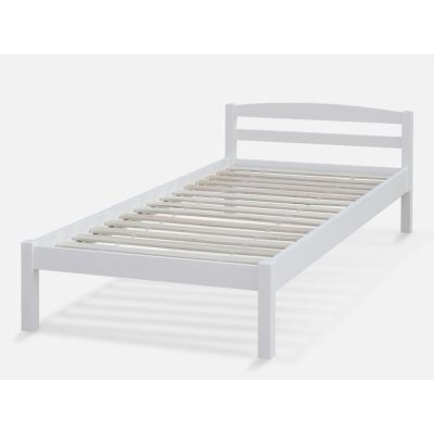 BLANC Single Wooden Bed Frame - WHITE