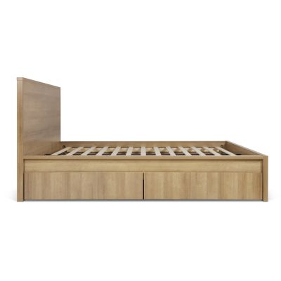 Harris Queen Bed Frame with Storage - Oak
