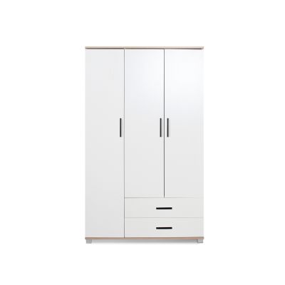 Bram 3 Door Wardrobe with 2 Drawers - Oak + White