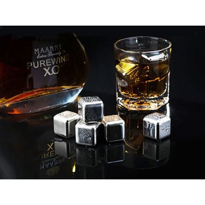 Stainless Steel Ice Cubes Whiskey Stones 6PCS