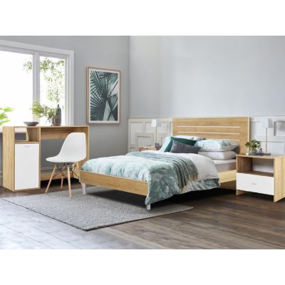 MAKALU King Bedroom Furniture Package with Desk - OAK