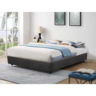 Vinson Fabric Queen Bed Base - Slate