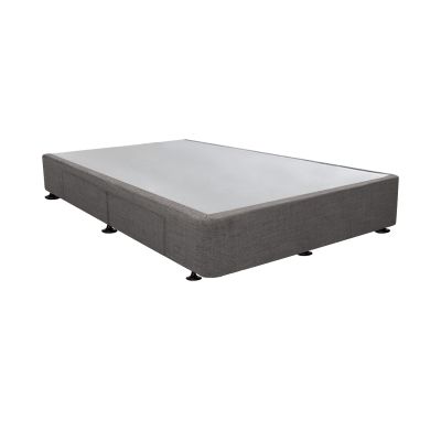 CHARLES Fabric Queen Bed Base 4 Drawers - SLATE