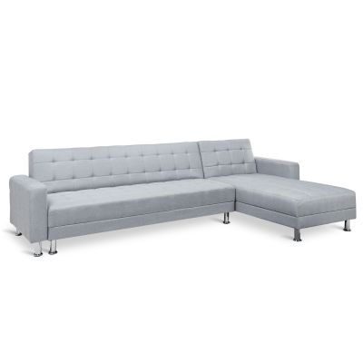 Minnesota 5 Seater Sofa Bed Futon with Chaise - Grey