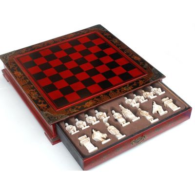 Chess Board Wooden - Terracotta Style