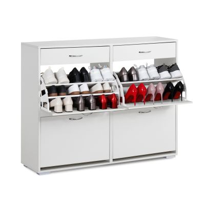 Rotoroa 6 Drawer Shoe Cabinet Storage Rack - White