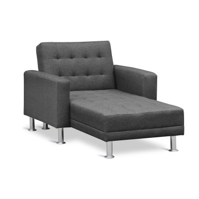 Colorado 3 Seater Sofa Bed Futon with Chaise - Dark Grey