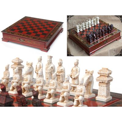 Chess Board Wooden - Terracotta Style