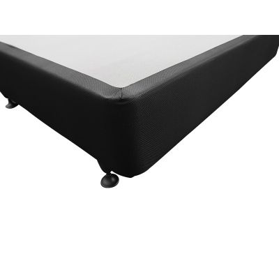 CHARLES Fabric Single Bed Base 2 Drawers - BLACK