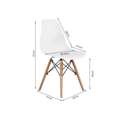 Maya Dining Chair Eiffel Tower Replica - Set of 2 - White