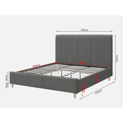SIERRA Super King Bed Frame - GREY
