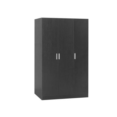 Bram 3 Door Wardrobe Cabinet - Black