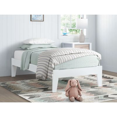 Meri Single Wooden Bed Frame - White