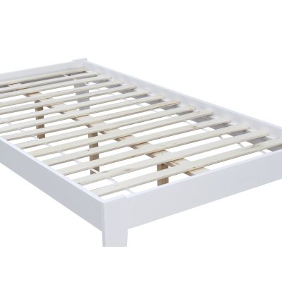 Meri King Single Wooden Bed Frame - White