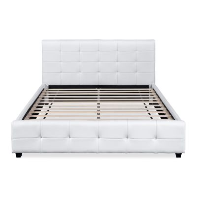 Augusta Queen PU Bed Frame - White