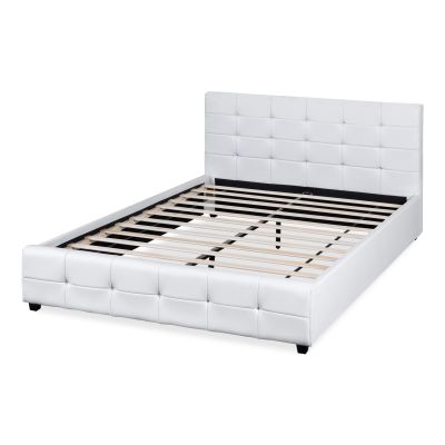 Augusta King PU Bed Frame - White