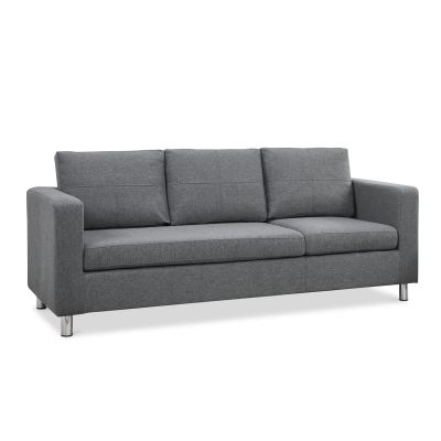 Seattle 3-Seater Fabric Sofa Couch with Chaise - Dark Grey