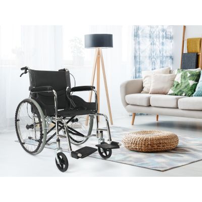 Self-Propelled Wheelchair with Locking Hand Brakes - Black
