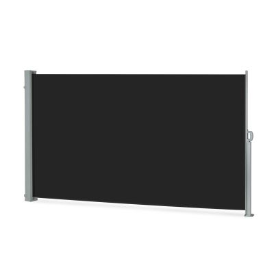 Toughout 1.6m x 3m Retractable Side Awning Screen Shade - Black