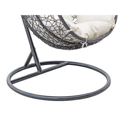 MYKONOS Rattan Outdoor Furniture Egg Swing Hanging Chair - BLACK