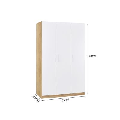 Makalu Wardrobe 3 Door Storage Shelves - Oak