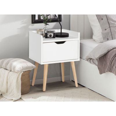 Tomi Bedside Table Nightstand - White