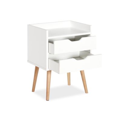 MARC Bedside Table Nightstand - WHITE