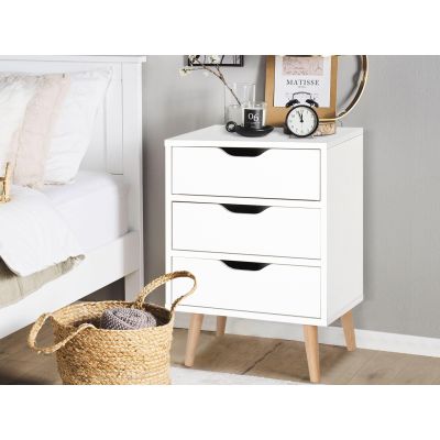 Drew Bedside Table Nightstand - White