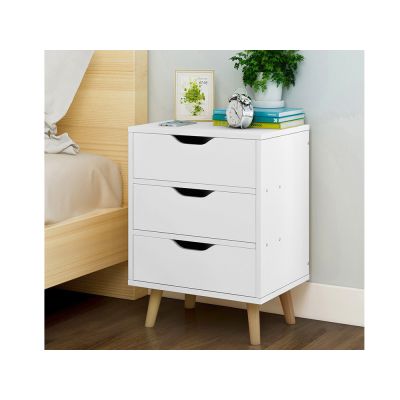 Drew Bedside Table Nightstand - White