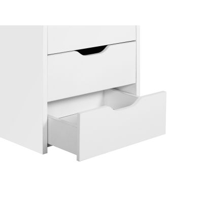 Theo Wooden Bedside Table with Drawer - White