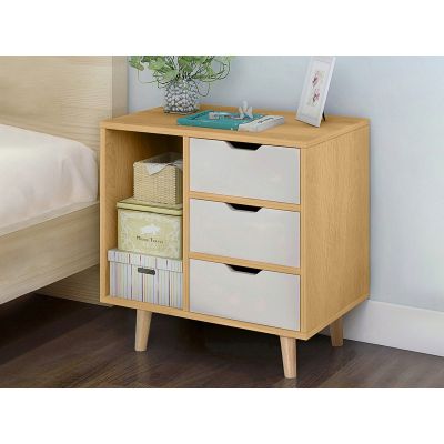Luca Bedside Table Nightstand - Maple